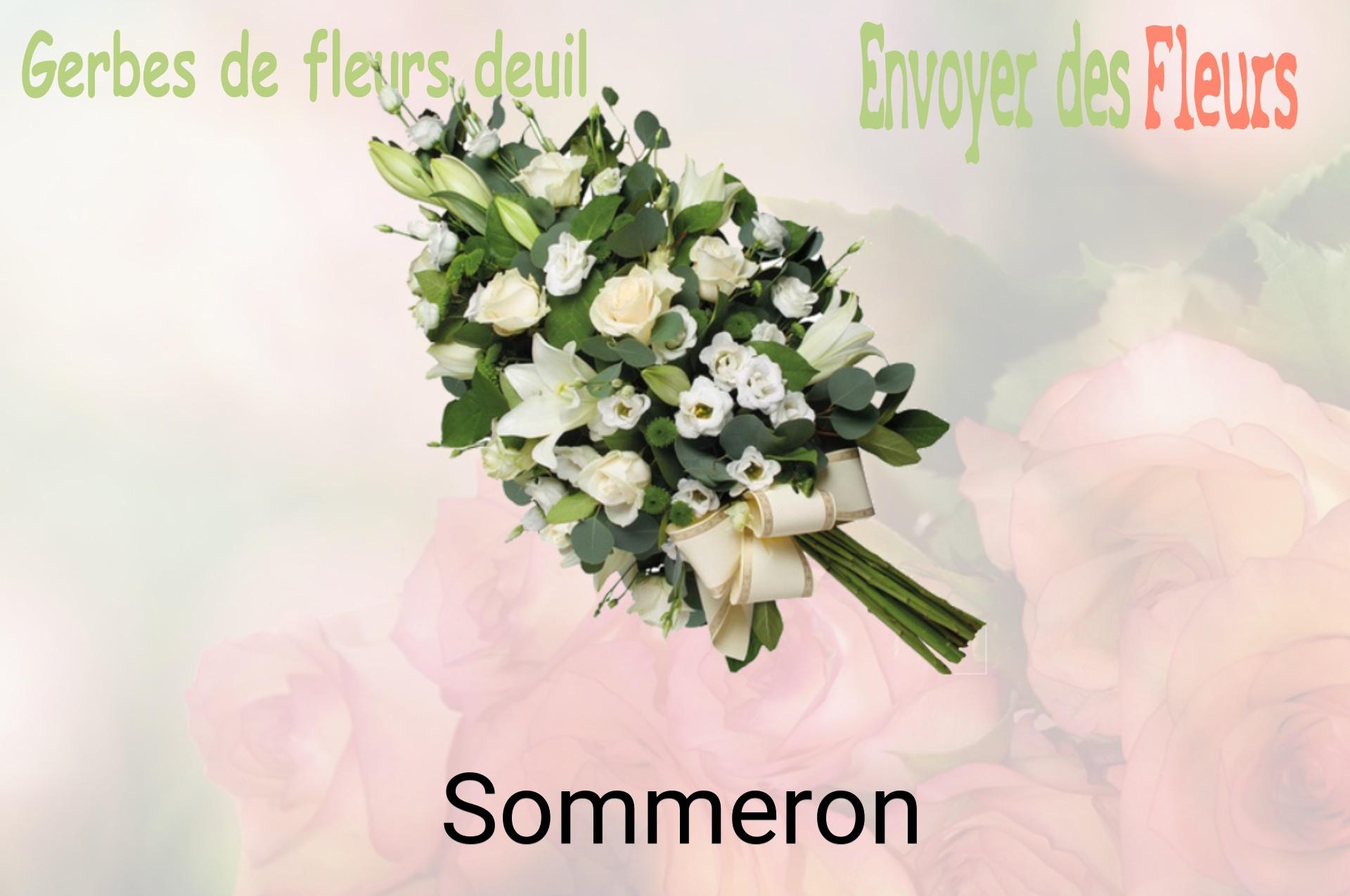 Gerbe de fleurs de deuil livrée à Sommeron